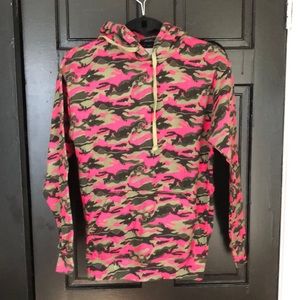 Pink camo hooded sweatshirt